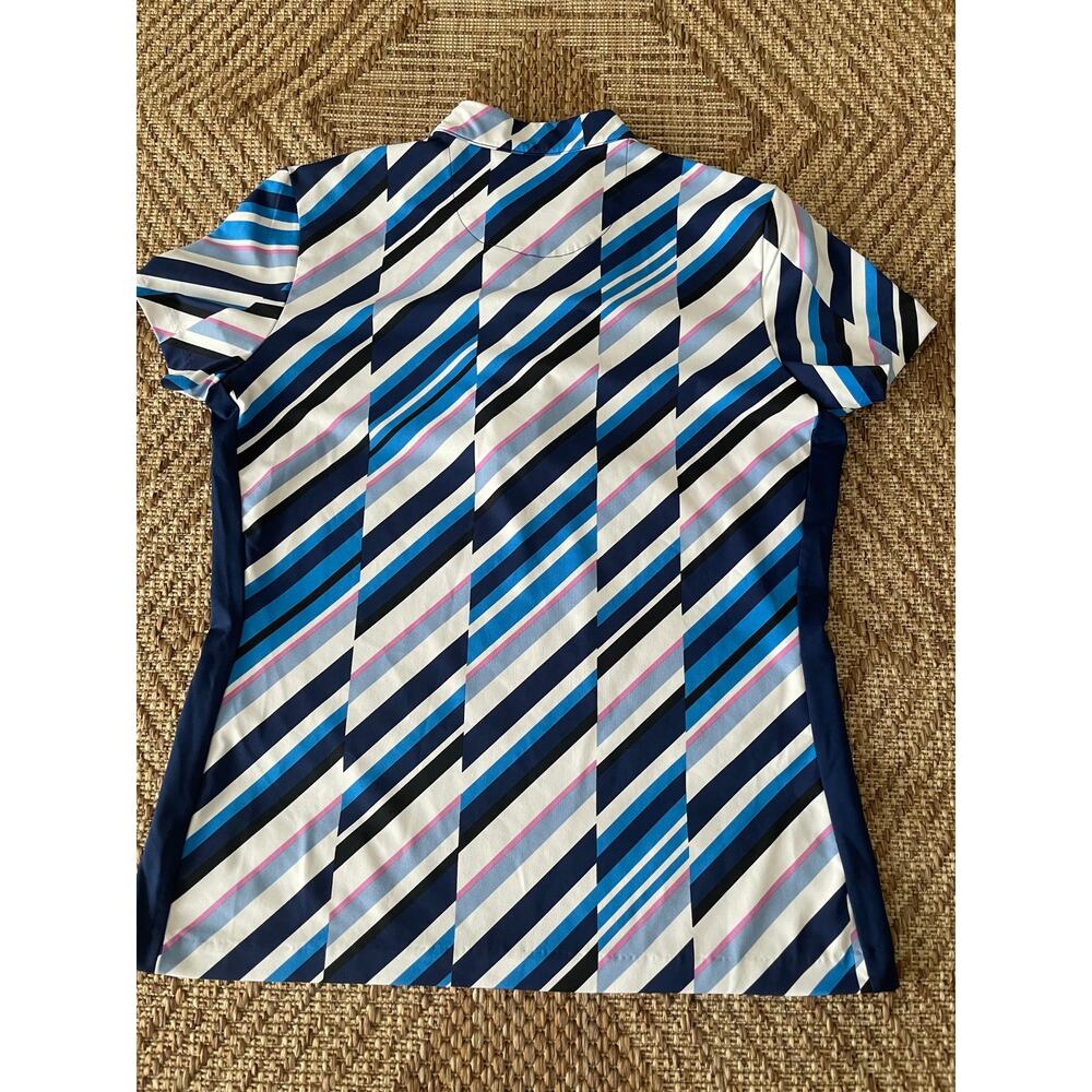 Tail Golf polo Shirt abstract short sleeve Mock Neck quater zip Sz Small - Picture 4 of 6